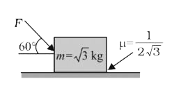 What is the maximum value of the force F such that the block    shown in the figure does not move?