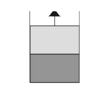 In the figure a container is shown to have a movable (without friction) piston on top. The container and the piston are all made of perfectly insulating material allowing no heat transfer between outside and inside the container. The container is divided into two compartments by a rigid partition made of a thermally conducting material that allows slow transfer of heat. The lower compartment of the container is filled with 2 moles of an ideal monatomic gas at 700 K and the upper compartment is filled with 2 moles of an ideal diatomic gas at 400 K. The heat capacities per mole of an ideal monatomic gas are Cv = 3/2R, Cp = 5/2 R   and those for an ideal diatomic gas are Cv = 5/2 R, Cp = 7/2 R.       Now consider the partition to be free to move without friction so that the pressure of gasses in both compartments is the same. Then total work done by the gasses till the time they achieve equilibrium done by the gases till the time they achieve equilibrium will be