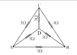 The equivalent resistance between A and B in the given circuit is: