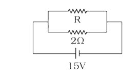 If in the circuit, power dissipation is 150 W, then R is :