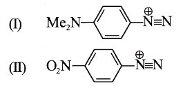 Consider the following   ions :           the increasing  order  of reactivity  of these  ions  in azocoupling reactions  ( under similar  conditions  ) will  be :