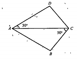 In the quadrilateral ABCD shown below, A B=A D, B C=C D  
Compute all the angles of the quadrilateral.
