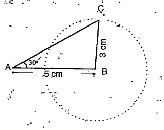 In Delta ABC and triangle PQR, AB=PQ=5   centimetre, BC = QR= 3.cẹntimetre,
angle A=angle P=30^((circ)) Are the sides A C and PR equai?