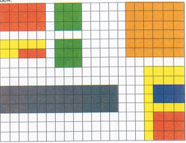 Count the number of squares of different colours and answer the questions given below. Which four of the coloured squares are in proportion.