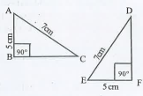 Explain with conditions of congruency whether the pair of triangle in each cases are congruent or not.