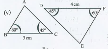 Explain with conditions of congruency whether the pair of triangle in each cases are congruent or not.