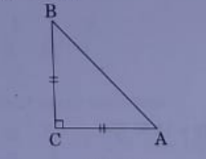 in figure, ABC is an isosceles traingle, right angled at C. therefore    a) AB^2=2AC^2   b) BC^2=2AB^2   c) AC^2=2AB^2   d) AB^2=4AC^2
