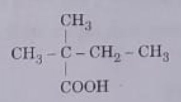 what is the correct IUPAC name of the given compound?   
(a) 2,2-Dimethylbutanoic acid   (b) 2-Carboxyl-2-methylbutane   (c) 2- Ethyl-2-methylpropanoic acid   (d) 3-Methylbutane carboxylic acid
