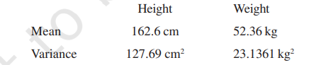 The following values are calculated in respect of heights and weights  of the students of a section of Class XI :   Can we say that the weights show greater variation than the