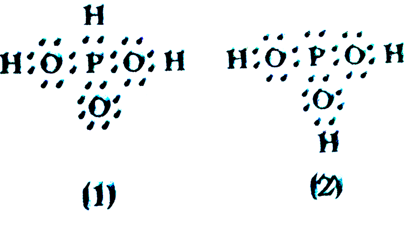 नीचे दी गई  संरचनाओं  (1 तथा 2 ) द्वारा H(3)PO(3) को प्रदर्शित किया जा सकता है | क्या ये दो संरचनाऍं H(3)PO(3) के अनुनाद संकर के  विहित ( केनॉनीकल ) रूप माने जा सकते है ? यदि नही, तो उसका कारण बताइए।