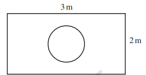 Suppose you drop a die at random on the  rectangular region shown in Figure. What is the probability that it will land  inside the circle with diameter 1m?