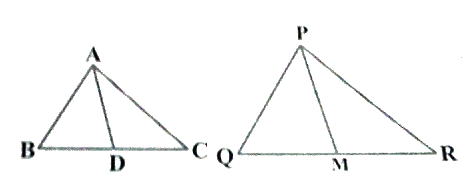 Sides  AB and BC and median AD of a triangle ABC are respectively proportional to  sides PQ and QR and median PM of DeltaP Q R. Show that DeltaA B C~ DeltaP Q R.