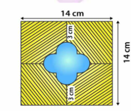 In figure, find the area of the shaded region [U s epi=3. 14]