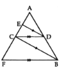 In the given figure DE||BCandCD||BF prove that AC^(2)=AExxAF.