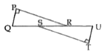 In the figure lfloorQPR=lfloorUTS=90^(@)andPR||TS. Prove that DeltaPQR~DeltaTUS.