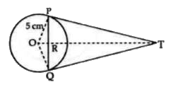 In the figure, PQ is a chord of length 8 cm of a circle of radius 5 cm. The tangents at P and Q intersect at T. Find TP and  TQ.