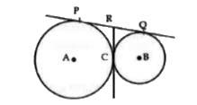 In the given figure, two circles touch each other externally at the point C. Prove that the common tangent to the circle at C bisects the common tangents at P and Q.