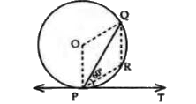 In the figure, PQ is a chord of a circle and PT is the tangent at P such that |QPT=60^(@). Find |PRQ.
