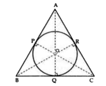 In the figure, the sides AB, BC and CA of triangle ABC touch a circle with centre O and radius r at P, Q , and R respectively. Prove that   (i) AB+CQ=AC+BQ    (ii) Area (DeltaABC)=1/2 (