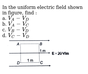 In The Uniform Electric Field Shown In Figure Find A V A V