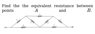 Featured image of post Find The Equivalent Resistance Between Points A And B In The Drawing 26 47 a conducting spherical shell has inner radius a and outer radius c