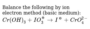 Balance The Following By Ion Electron Method Basic Medium Br