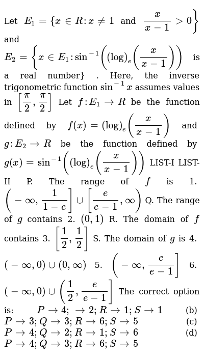 Let E 1 X In R X 1 And X X 1 Gt0 And E 2 X In E 1 Sin