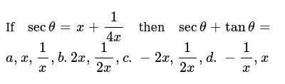 The Equation Sec 2x 1 Tan 2x Is An Identity True Or False