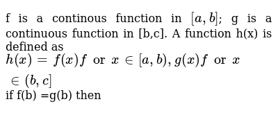 F Is A Continous Function In A B G Is A Continuous Function In