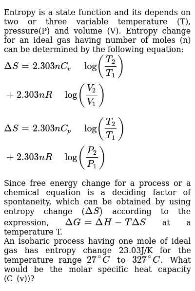 entropy change formula entropy change formula