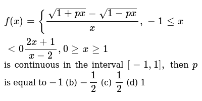 F X Sqrt 1 P X Sqrt 1 P X X 1lt X 0 2x 1 X 2 0geqxgeq1