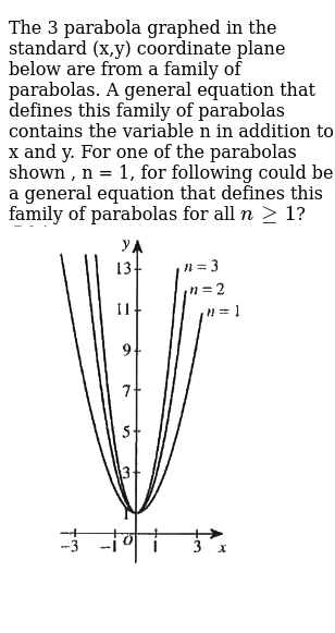 Order The Group Of Parabolas From Widest To Narrowest Y 1 4x2