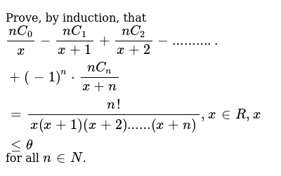 Prove By Induction That Nc 0 X Nc 1 X 1 Nc 2 X 2