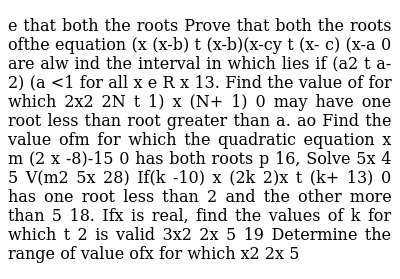 E That Both The Roots Prove That Both The Roots Ofthe Equation X