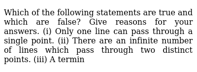 Only One Line Can Pass Through Single Point