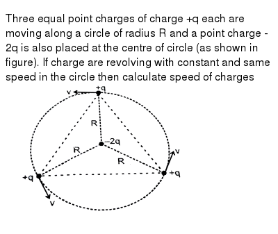 Three Equal Point Charges Of Charge Q Each Are Moving Along A Cir