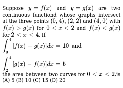 Suppose Y F X And Y G X Are Two Continuous Functiond Whose G