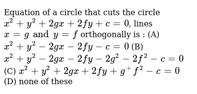 Find Conditions If Y Mx C Is Tangent To The Circle X2 Y2 2gx 2fy C