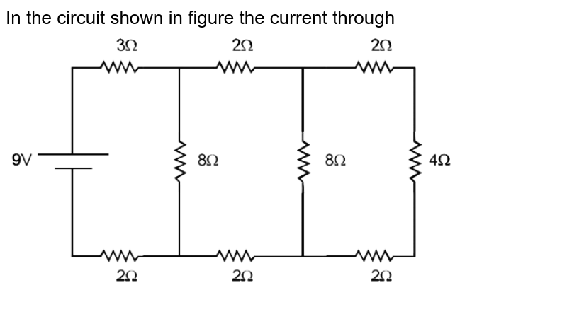 In the circuit shown in figure the current through <br> <img src="https://d10lpgp6xz60nq.cloudfront.net/physics_images/JMA_CE_C13_042_Q01.png" width="80%"> 