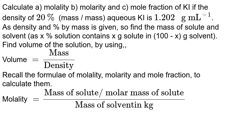 A Certain Aqueous Solution Of FeCl3 formula Mass 162 Has A Den
