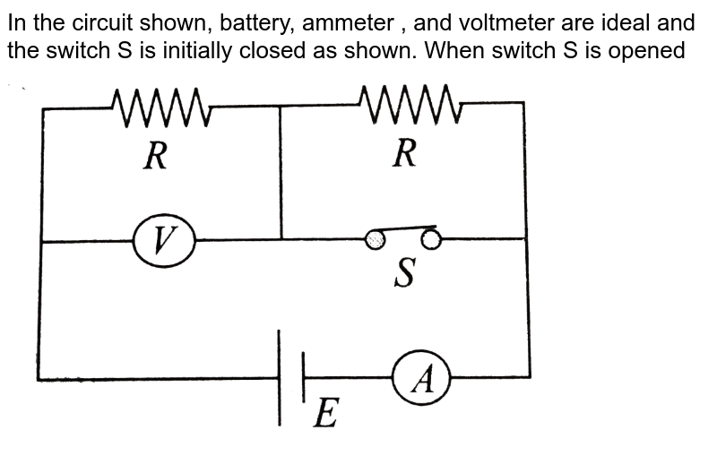 An ideal battery an ideal ammeter a switch and three resistors a