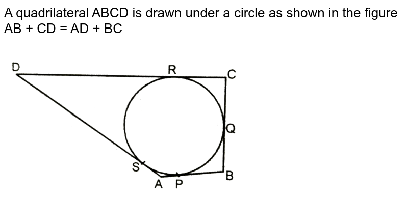 A Quadrilateral Abcd Is Drawn To Circumscribe A Circle As Shown In 5752