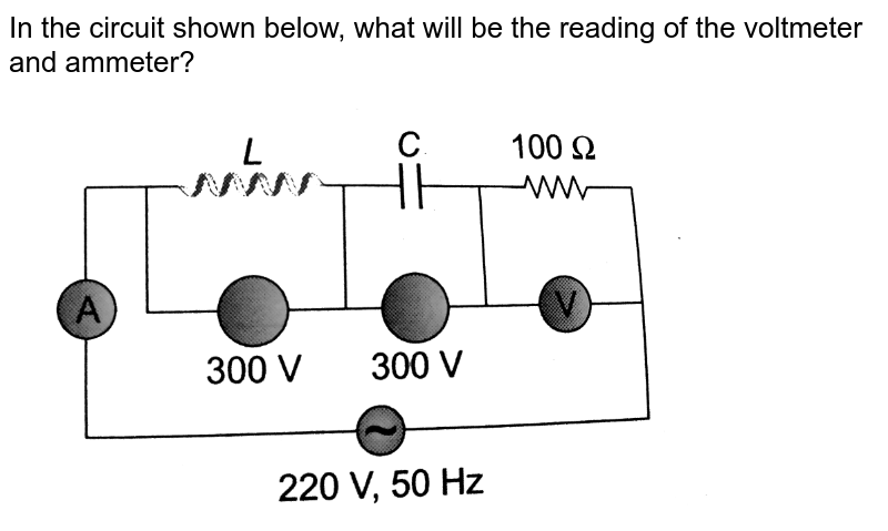 In The Circuits Shown Below The Readings Of Voltmeters And The Am