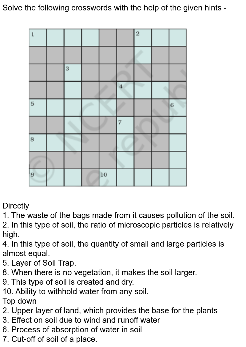 SOLVED: Help po please! - TLE 7 crossword puzzle Directions: Solve the  crossword puzzle. Use the given clues to arrive at the right answer. Across  2. More had deposits than water. (8