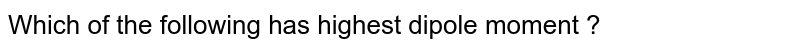 Which of the following has highest dipole moment ?