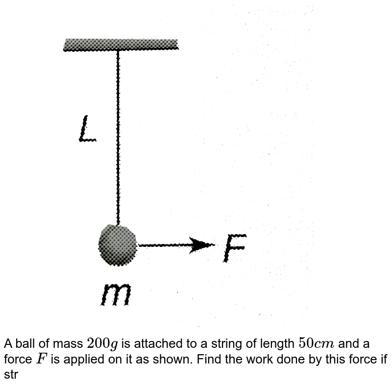 A ball attached to a string of length l swings in a horizontal cir