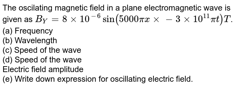 The oscillating magnetic field in a plane electromagnetic wave is