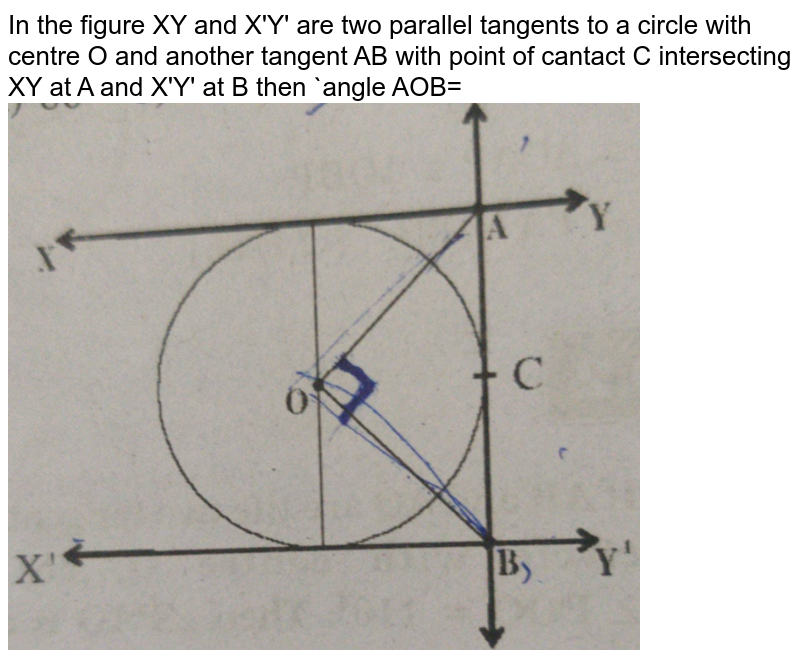 In given figure XY and XY are two parallel tangents to a circle wi