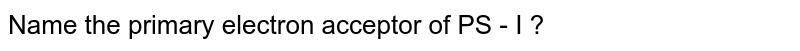 Name the primary electron acceptor of PS - I ?