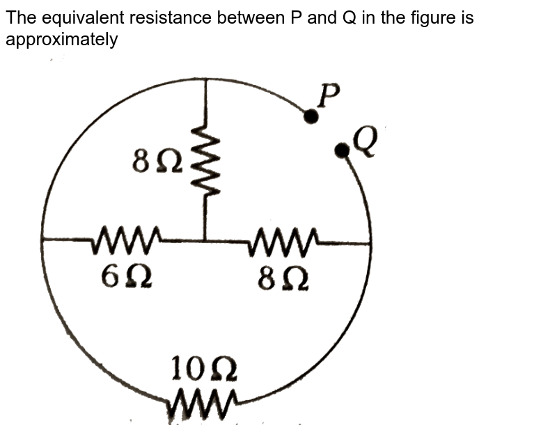 Calculate the equivalent resistance between P and Q in the followi